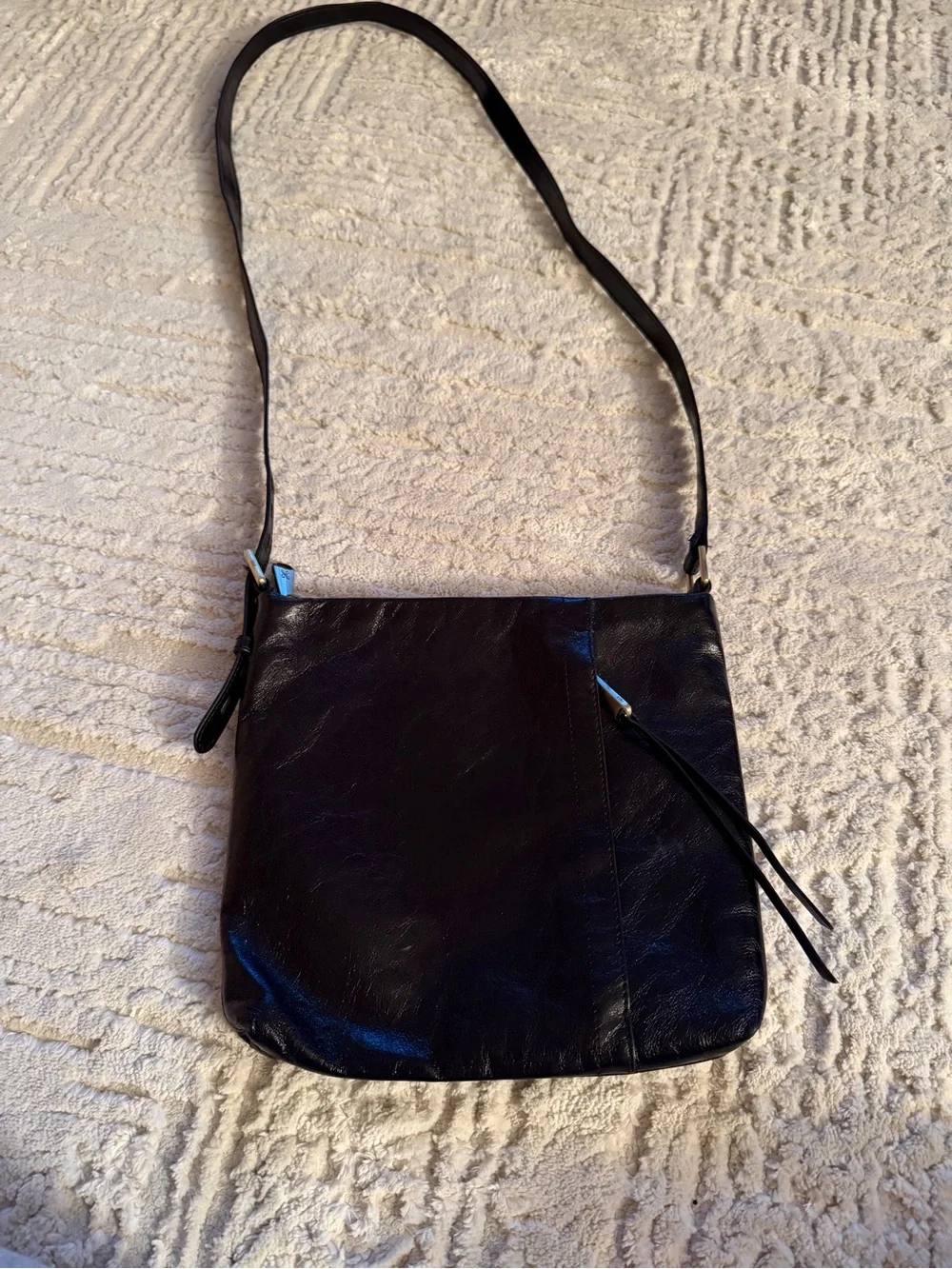 HOBO Classic Black Leather Crossbody Bag - Sleek Everyday Style